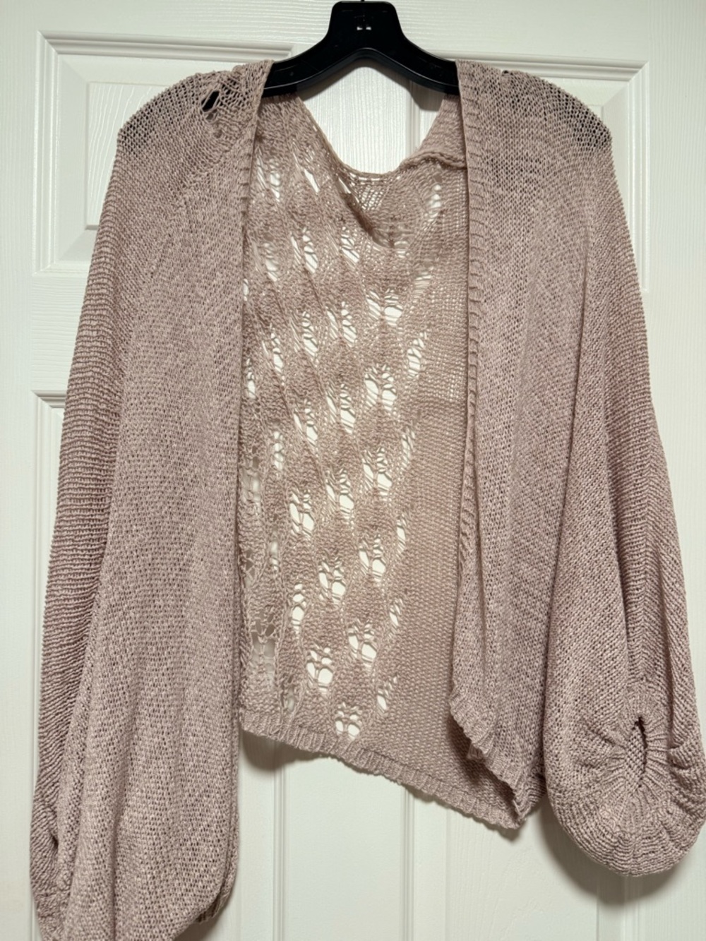 Anthropologie Open-Front Knit Cardigan in Dusty Mauve